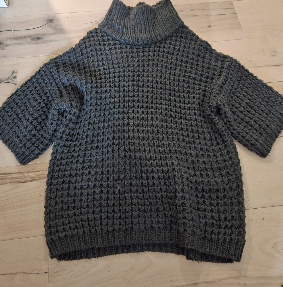 Tracy Reese Charcoal Cowl Neck Chunky Sweater
